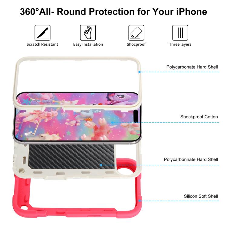 Custodia per telefono ibrida in silicone PC con doppio anello di supporto girevole a 360 gradi., For iPhone Air, For iPhone 16 Pro Max