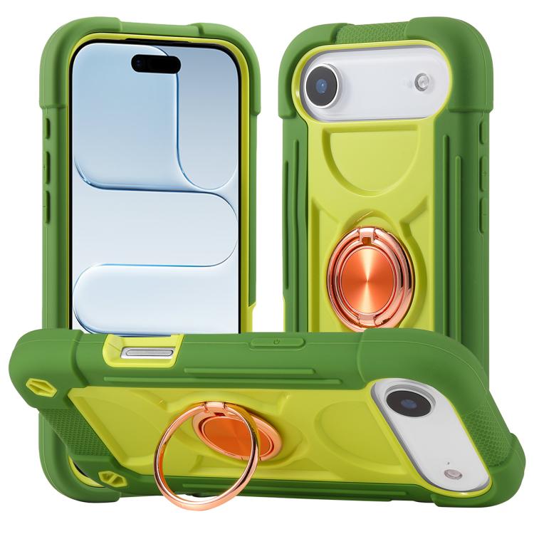 Custodia ibrida in silicone e PC con doppio anello per iPhone Air
