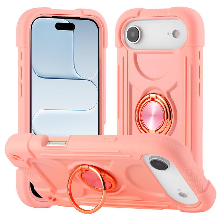 Custodia per telefono ibrida in silicone PC con doppio anello di supporto girevole a 360 gradi., For iPhone Air, For iPhone 16 Pro Max