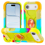 Custodia per telefono ibrida in silicone PC con doppio anello di supporto girevole a 360 gradi., For iPhone Air, For iPhone 16 Pro Max