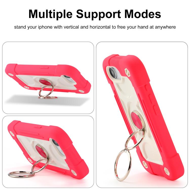 Custodia per telefono ibrida in silicone PC con doppio anello di supporto girevole a 360 gradi., For iPhone 17e / 16e, For iPhone 17 Pro Max