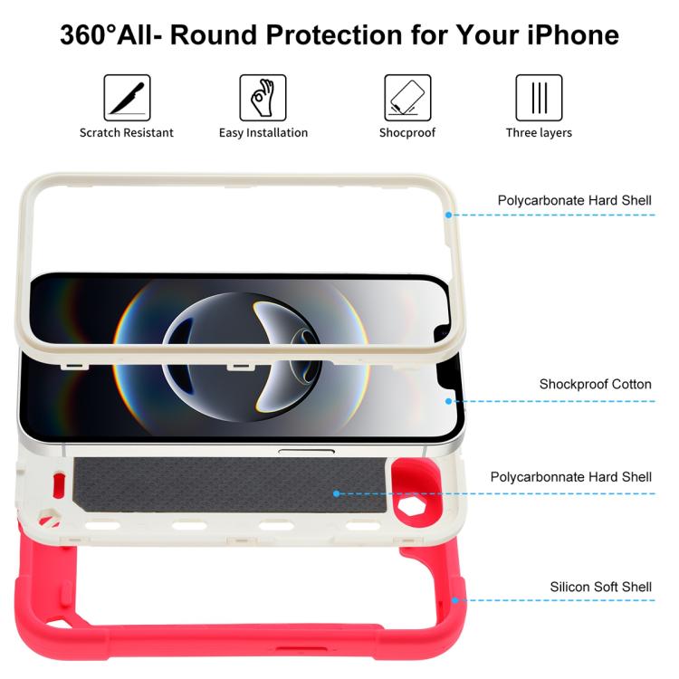 Custodia per telefono ibrida in silicone PC con doppio anello di supporto girevole a 360 gradi., For iPhone 17e / 16e, For iPhone 17 Pro Max