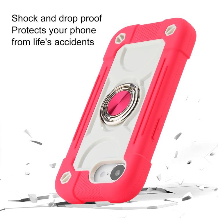 Custodia per telefono ibrida in silicone PC con doppio anello di supporto girevole a 360 gradi., For iPhone 17e / 16e, For iPhone 17 Pro Max