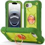Custodia per telefono ibrida in silicone PC con doppio anello di supporto girevole a 360 gradi., For iPhone 17e / 16e, For iPhone 17 Pro Max
