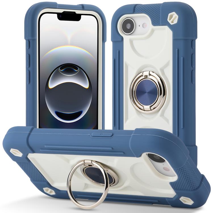 Custodia per telefono ibrida in silicone PC con doppio anello di supporto girevole a 360 gradi., For iPhone 17e / 16e, For iPhone 17 Pro Max
