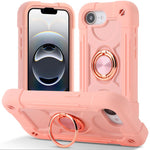 Custodia per telefono ibrida in silicone PC con doppio anello di supporto girevole a 360 gradi., For iPhone 17e / 16e, For iPhone 17 Pro Max