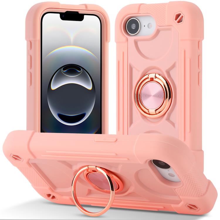 Custodia per telefono ibrida in silicone PC con doppio anello di supporto girevole a 360 gradi., For iPhone 17e / 16e, For iPhone 17 Pro Max