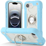 Custodia per telefono ibrida in silicone PC con doppio anello di supporto girevole a 360 gradi., For iPhone 17e / 16e, For iPhone 17 Pro Max