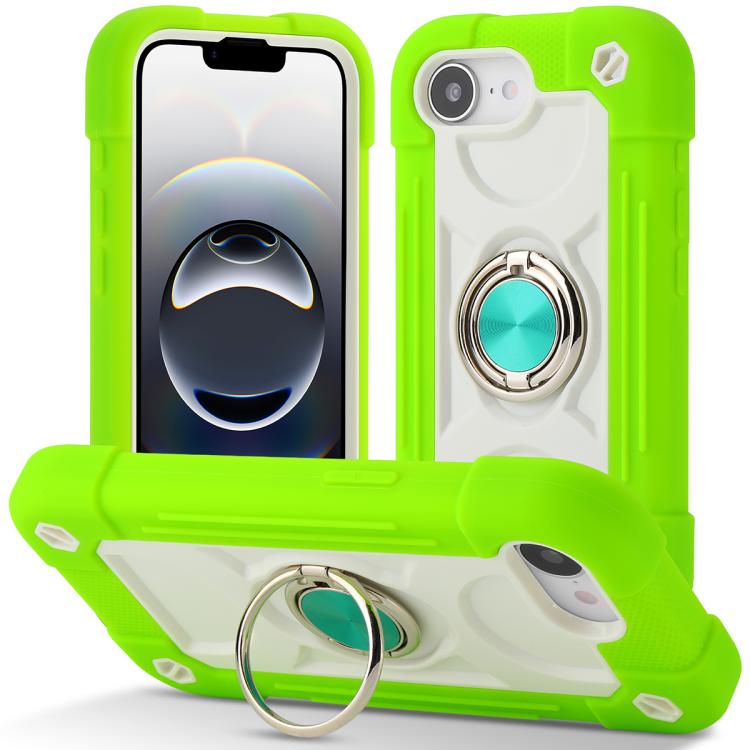 Custodia per telefono ibrida in silicone PC con doppio anello di supporto girevole a 360 gradi., For iPhone 17e / 16e, For iPhone 17 Pro Max