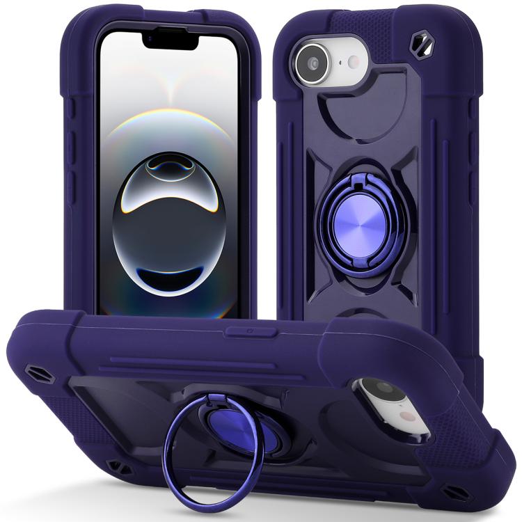 Custodia per telefono ibrida in silicone PC con doppio anello di supporto girevole a 360 gradi., For iPhone 17e / 16e, For iPhone 17 Pro Max