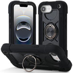 Custodia per telefono ibrida in silicone PC con doppio anello di supporto girevole a 360 gradi., For iPhone 17e / 16e, For iPhone 17 Pro Max
