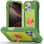 Custodia per telefono ibrida in silicone PC con doppio anello di supporto girevole a 360 gradi., For iPhone Air, For iPhone 16 Pro Max