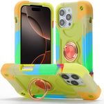 Custodia per telefono ibrida in silicone PC con doppio anello di supporto girevole a 360 gradi., For iPhone Air, For iPhone 16 Pro Max