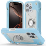 Custodia per telefono ibrida in silicone PC con doppio anello di supporto girevole a 360 gradi., For iPhone 16 Pro, For iPhone 16 Plus
