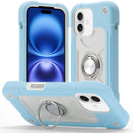 Custodia per telefono ibrida in silicone PC con doppio anello di supporto girevole a 360 gradi., For iPhone 16 Pro, For iPhone 16 Plus
