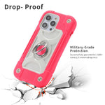 Custodia per telefono ibrida in silicone PC con doppio anello di supporto girevole a 360 gradi., For iPhone 16, For iPhone 15 Pro Max