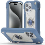 Custodia per telefono ibrida in silicone PC con doppio anello di supporto girevole a 360 gradi., For iPhone 16, For iPhone 15 Pro Max