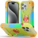 Custodia per telefono ibrida in silicone PC con doppio anello di supporto girevole a 360 gradi., For iPhone 16, For iPhone 15 Pro Max