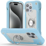Custodia per telefono ibrida in silicone PC con doppio anello di supporto girevole a 360 gradi., For iPhone 16, For iPhone 15 Pro Max