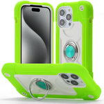 Custodia per telefono ibrida in silicone PC con doppio anello di supporto girevole a 360 gradi., For iPhone 16, For iPhone 15 Pro Max