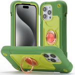 Custodia per telefono ibrida in silicone PC con doppio anello di supporto girevole a 360 gradi., For iPhone 15 Pro, For iPhone 15 Plus