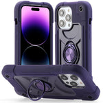 Custodia per telefono ibrida in silicone PC con doppio anello di supporto girevole a 360 gradi., For iPhone 14 Pro Max, For iPhone 13 Pro Max
