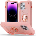 Custodia per telefono ibrida in silicone PC con doppio anello di supporto girevole a 360 gradi., For iPhone 14, For iPhone 14 Pro