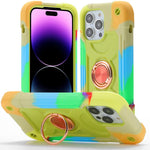 Custodia per telefono ibrida in silicone PC con doppio anello di supporto girevole a 360 gradi., For iPhone 14, For iPhone 14 Pro