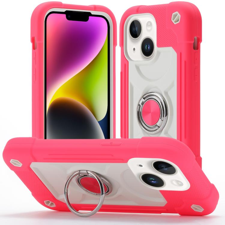 Custodia per telefono ibrida in silicone PC con doppio anello di supporto girevole a 360 gradi., For iPhone 14, For iPhone 14 Pro