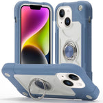Custodia per telefono ibrida in silicone PC con doppio anello di supporto girevole a 360 gradi., For iPhone 14, For iPhone 14 Pro