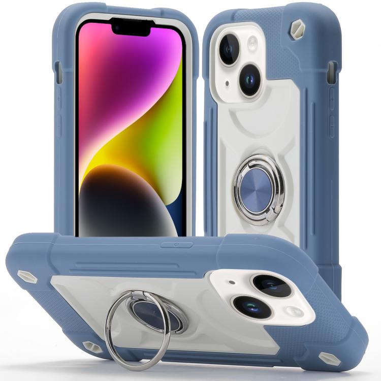 Custodia per telefono ibrida in silicone PC con doppio anello di supporto girevole a 360 gradi., For iPhone 14, For iPhone 14 Pro