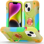 Custodia per telefono ibrida in silicone PC con doppio anello di supporto girevole a 360 gradi., For iPhone 14, For iPhone 14 Pro