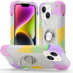 Custodia per telefono ibrida in silicone PC con doppio anello di supporto girevole a 360 gradi., For iPhone 14, For iPhone 14 Pro
