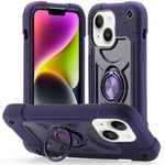 Custodia per telefono ibrida in silicone PC con doppio anello di supporto girevole a 360 gradi., For iPhone 14, For iPhone 14 Pro