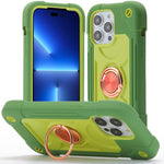 Custodia per telefono ibrida in silicone PC con doppio anello di supporto girevole a 360 gradi., For iPhone 14 Pro Max, For iPhone 13 Pro Max