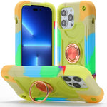 Custodia per telefono ibrida in silicone PC con doppio anello di supporto girevole a 360 gradi., For iPhone 14 Pro Max, For iPhone 13 Pro Max