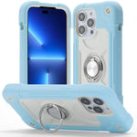 Custodia per telefono ibrida in silicone PC con doppio anello di supporto girevole a 360 gradi., For iPhone 14 Pro Max, For iPhone 13 Pro Max