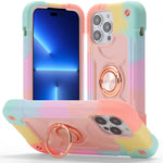 Custodia per telefono ibrida in silicone PC con doppio anello di supporto girevole a 360 gradi., For iPhone 13 Pro, For iPhone 13