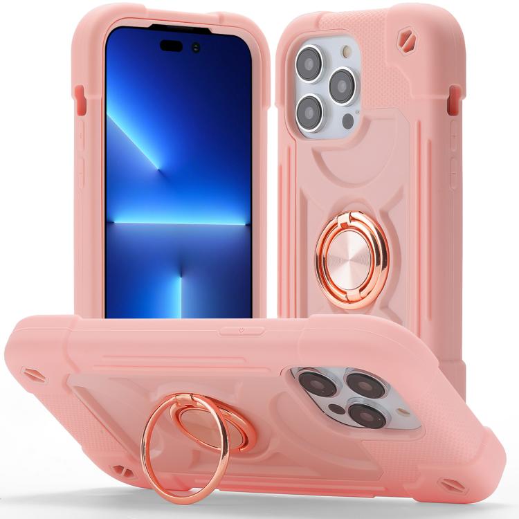 Custodia per telefono ibrida in silicone PC con doppio anello di supporto girevole a 360 gradi., For iPhone 13 Pro, For iPhone 13