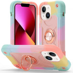 Custodia per telefono ibrida in silicone PC con doppio anello di supporto girevole a 360 gradi., For iPhone 13 Pro, For iPhone 13
