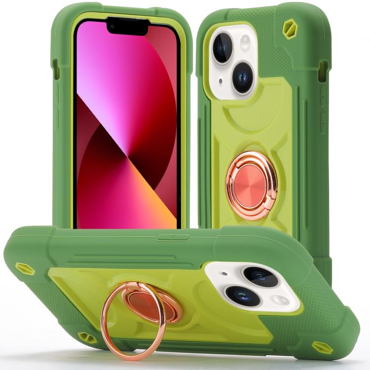Custodia per telefono ibrida in silicone PC con doppio anello di supporto girevole a 360 gradi., For iPhone 13 Pro, For iPhone 13
