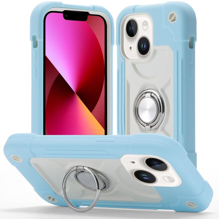 Custodia per telefono ibrida in silicone PC con doppio anello di supporto girevole a 360 gradi., For iPhone 13 Pro, For iPhone 13