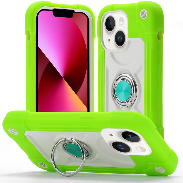 Custodia per telefono ibrida in silicone PC con doppio anello di supporto girevole a 360 gradi., For iPhone 13 Pro, For iPhone 13
