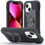 Custodia per telefono ibrida in silicone PC con doppio anello di supporto girevole a 360 gradi., For iPhone 13 Pro, For iPhone 13