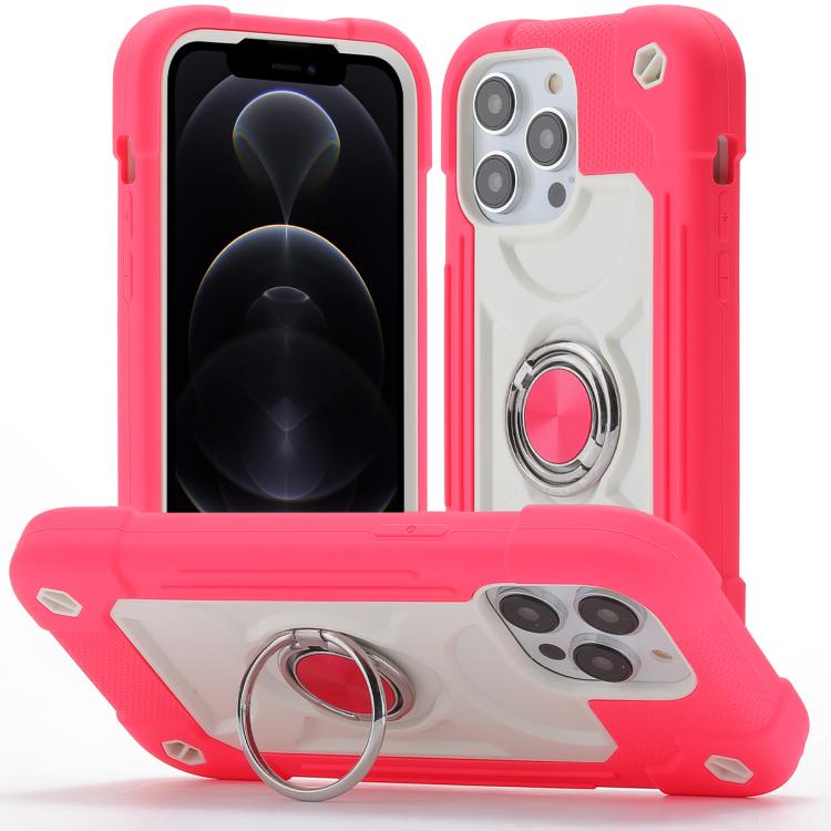Custodia per telefono ibrida in silicone PC con doppio anello di supporto girevole a 360 gradi., For iPhone 12, For iPhone 12 Pro Max