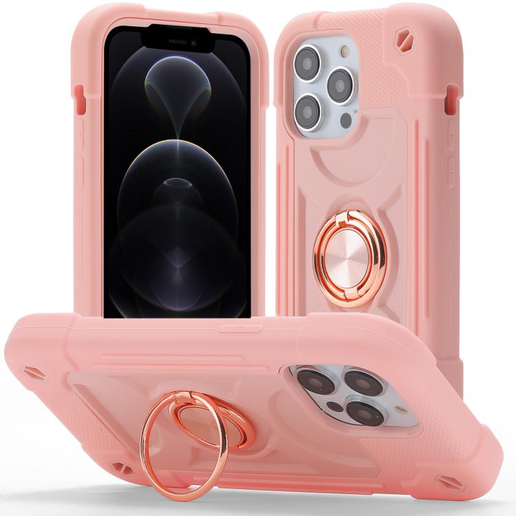 Custodia per telefono ibrida in silicone PC con doppio anello di supporto girevole a 360 gradi., For iPhone 12, For iPhone 12 Pro Max