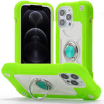 Custodia per telefono ibrida in silicone PC con doppio anello di supporto girevole a 360 gradi., For iPhone 12, For iPhone 12 Pro Max
