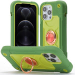 Custodia per telefono ibrida in silicone PC con doppio anello di supporto girevole a 360 gradi., For iPhone 12 Pro, For iPhone 12 mini