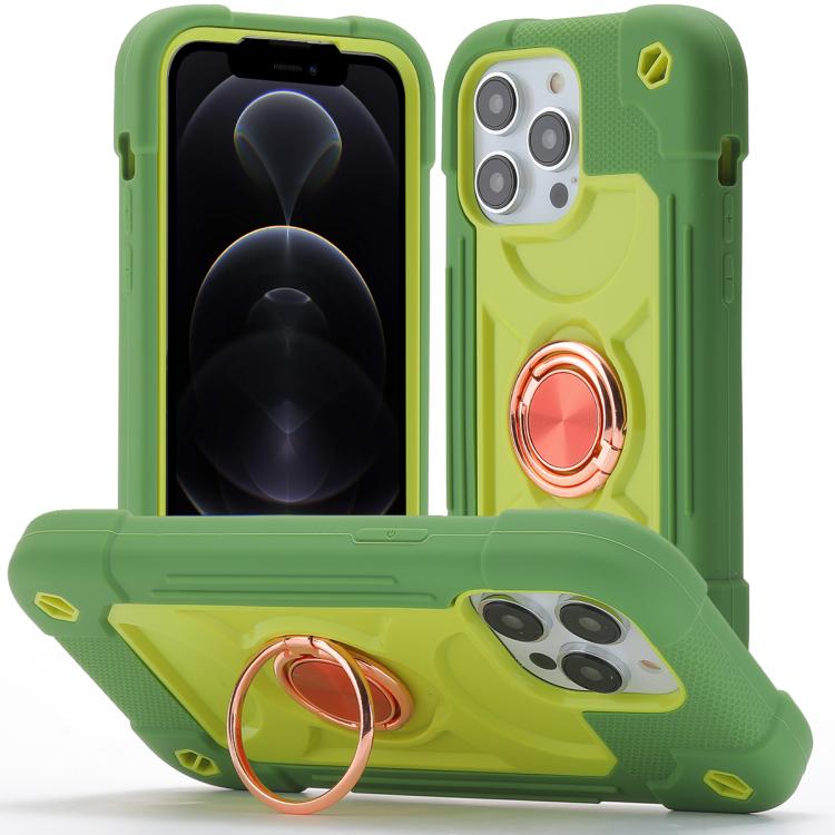 Custodia per telefono ibrida in silicone PC con doppio anello di supporto girevole a 360 gradi., For iPhone 12 Pro, For iPhone 12 mini