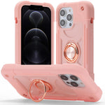 Custodia per telefono ibrida in silicone PC con doppio anello di supporto girevole a 360 gradi., For iPhone 12 Pro, For iPhone 12 mini
